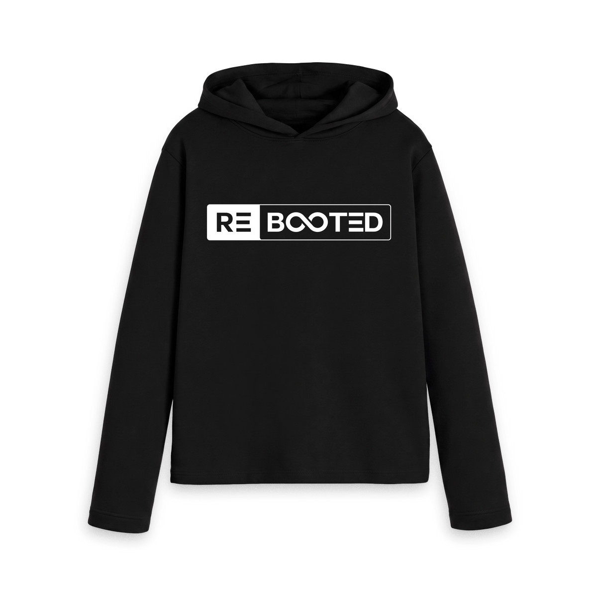 Black Printed Hoody Front
