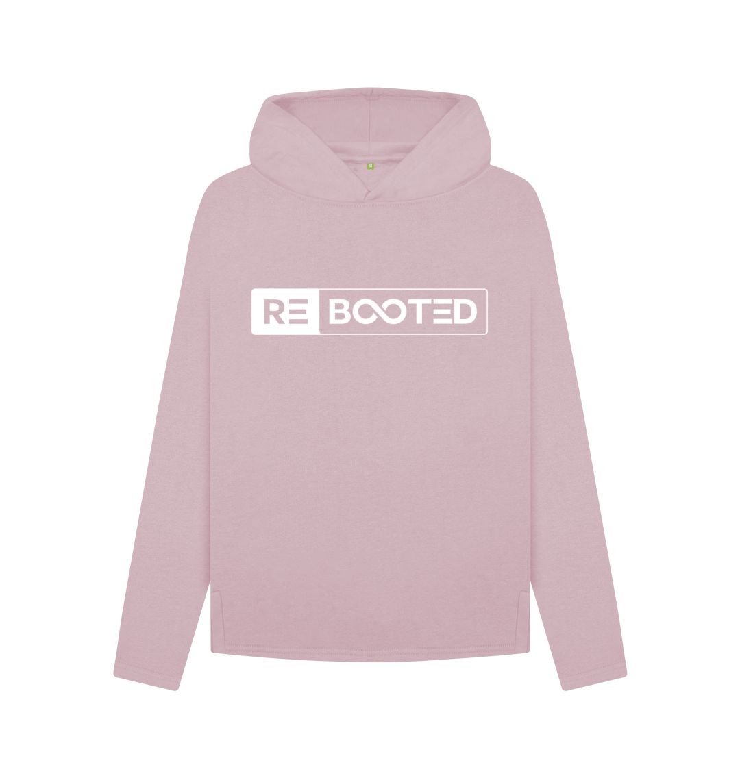 Mauve REBOOTED Women's Relaxed Fit Hoodie White Logo