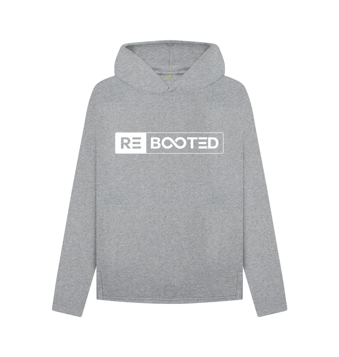 Athletic Grey REBOOTED Women's Relaxed Fit Hoodie White Logo
